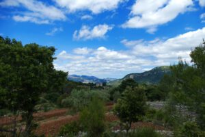 View of the Tramuntana Ridge on a hike from Puigpunyent.