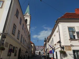 Street towards St. Mark's church in Zagreb