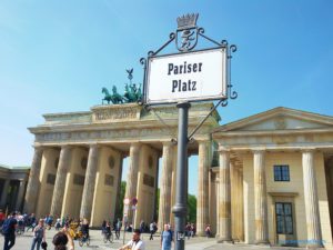 Brandenburg Gate in Berlin, Germany, seen from the Pariser Platz