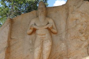 Staue of King Parakramabahu I in Polonnaruwa in Sri Lanka